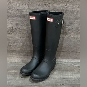 Women’s Hunter Black Tall Rain Boots